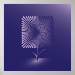 Póster Flor cuadrada violeta