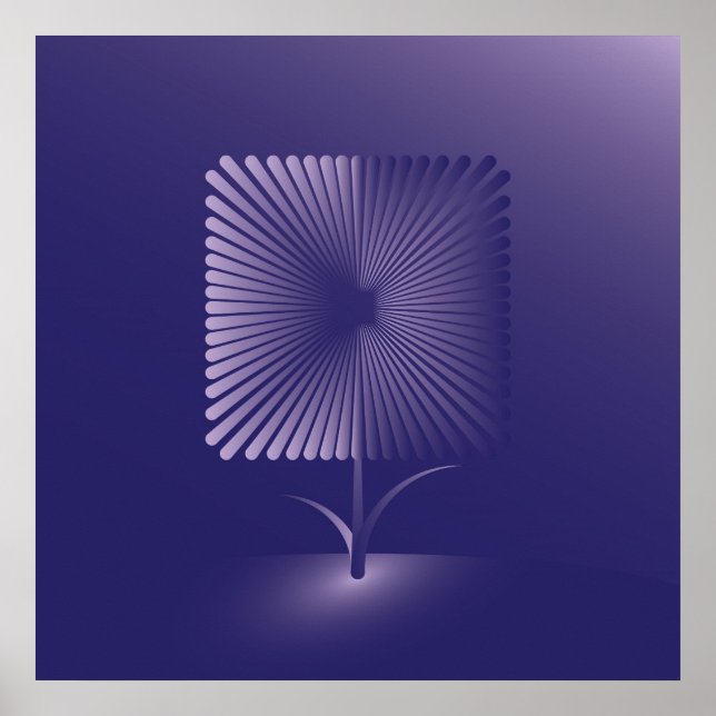 Póster Flor cuadrada violeta (Frente)