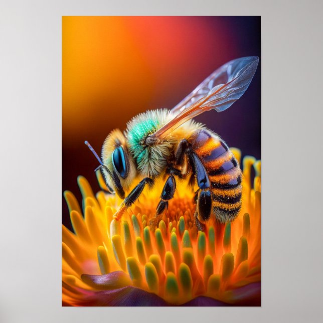 Póster Flor de abeja Tranquila Naturaleza Temporada Pacíf (Frente)