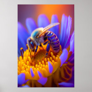 Póster Flor de abeja Tranquila Naturaleza Temporada Pacíf