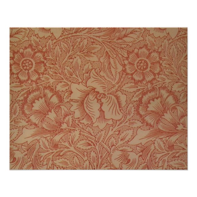 Póster Flor de amapola rosa William Morris (Anverso)