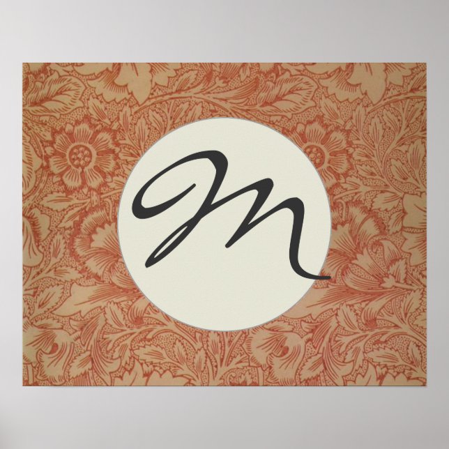 Póster Flor de amapola rosa William Morris (Frente)