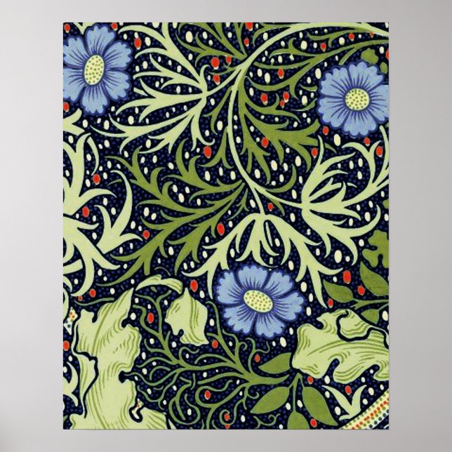 Póster Flor de antigüedades de William Morris Seaweed (Frente)