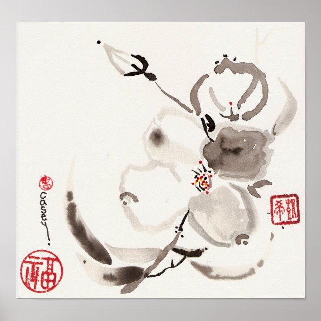 Póster Flor de blanco (Frente)