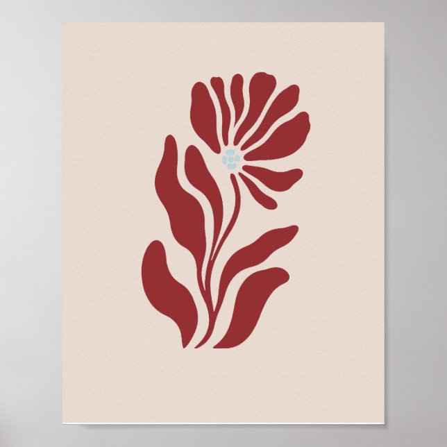 Póster Flor de Botánica de Línea Única (Frente)