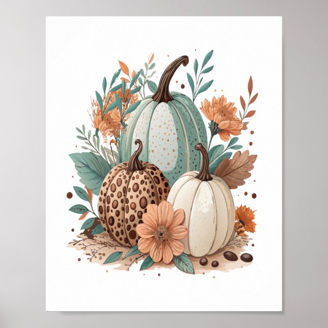 Póster Flor de calabaza boho (Frente)