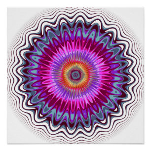Póster Flor de caleidoscopio multicolor