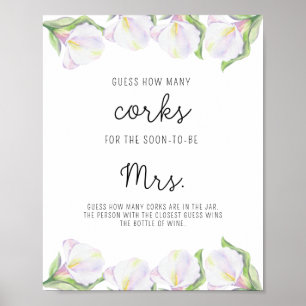 Póster Flor de Calla - Lluvia de Boda Adivina Cuántos Cor