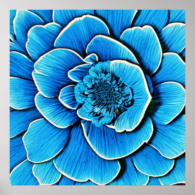 Póster Flor de camellia azul grande (Frente)