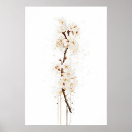 Póster Flor de cerezo blanca