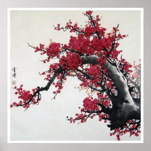 Póster Flor de cerezo china