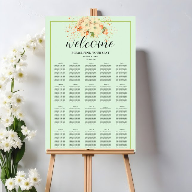 Póster Flor de cerezo rosa, gráfico de asientos Boda (Subido por el creador)