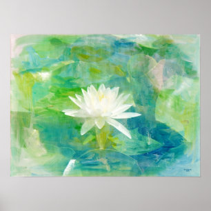 Póster Flor de colirio blanco