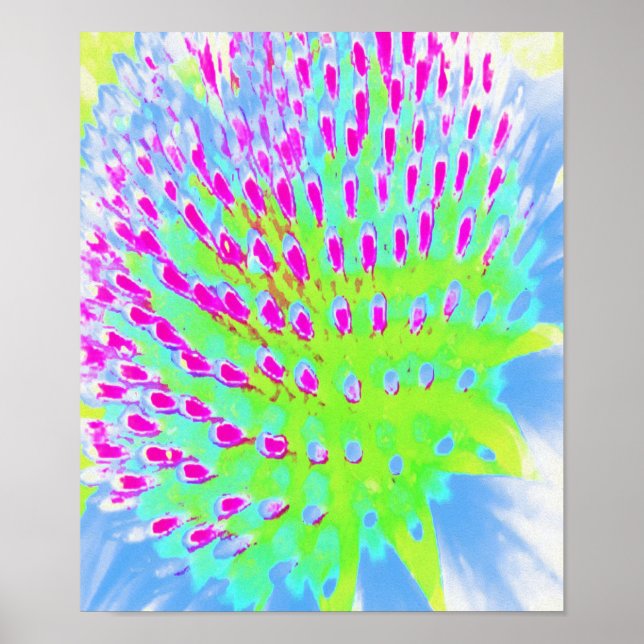 Póster Flor de cono lima verde y púrpura (Frente)