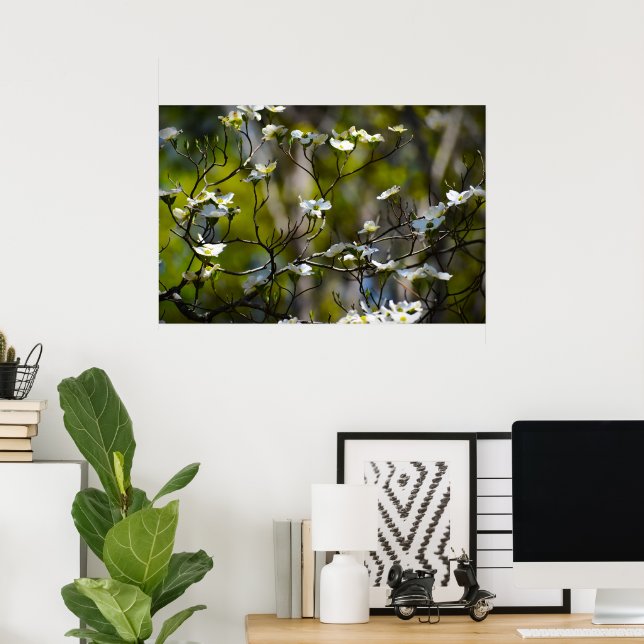 Póster Flor de cornejo,  (Oficina en casa)