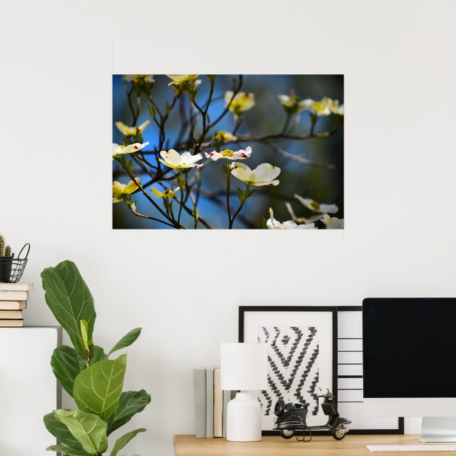 Póster Flor de cornejo,  (Oficina en casa)