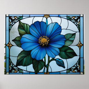 Póster 💙 Flor de cristal azul para amantes del jardín 💙