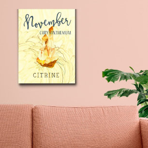 Póster Flor de cumpleaños y Birthstone de noviembre