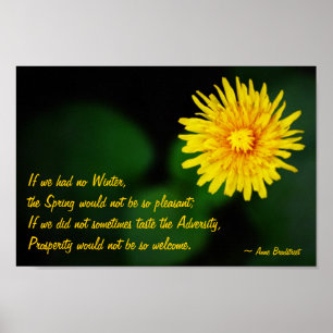 Póster Flor de Dandelion con Poster de citas de Anne Brad