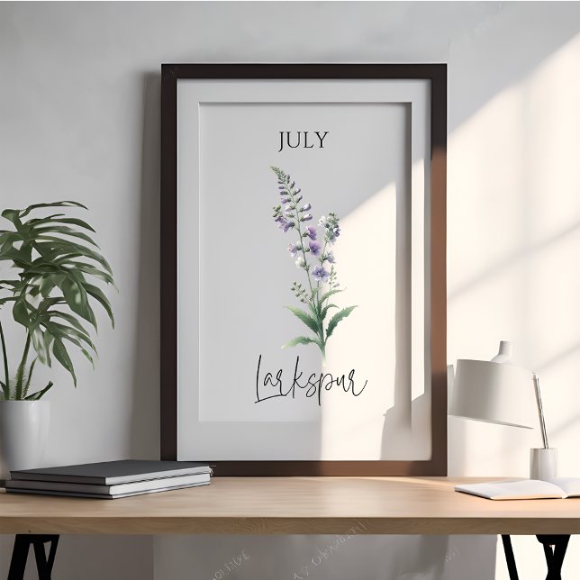 Póster Flor de Delphinium del mes de nacimiento de julio (Subido por el creador)