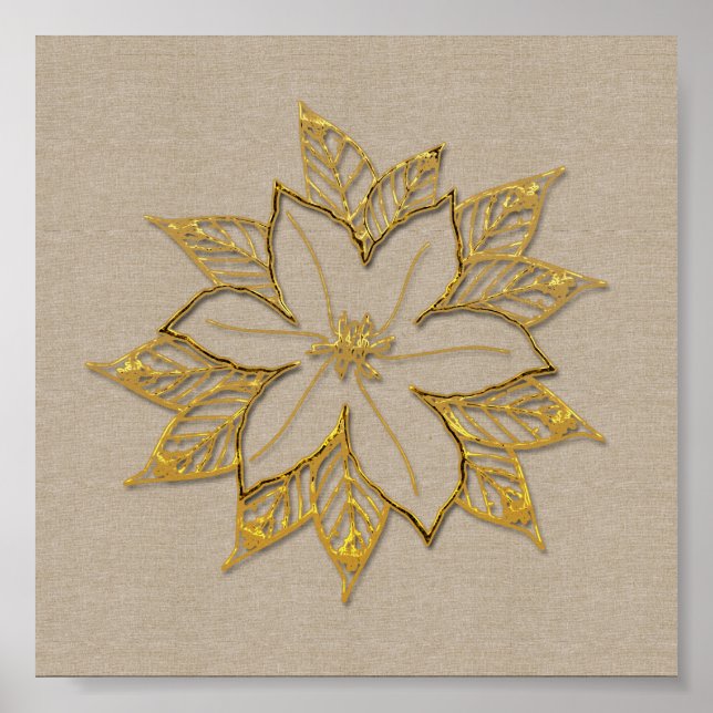 Póster Flor de diciembre de Poinsettia (Frente)