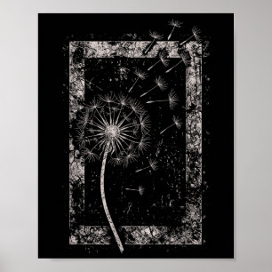 Póster Flor de Diente de León Grunge Alt Alternativo Góti