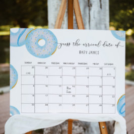 Póster Flor de donut azul Adivina el calendario de fecha 
