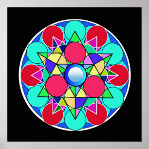 Póster Flor de estrella abstracta