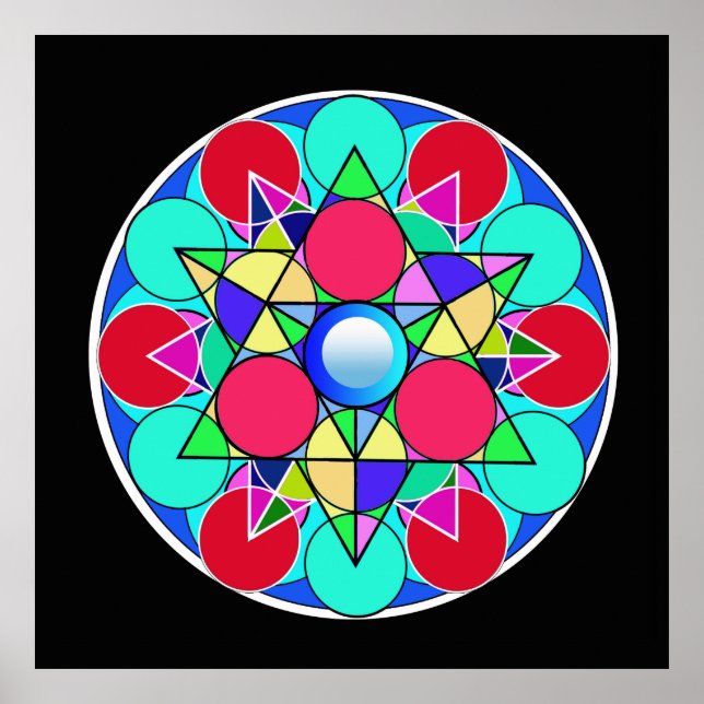 Póster Flor de estrella abstracta (Frente)