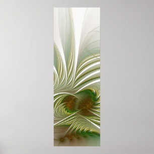 Póster Flor de fantasía fractal suave y delicada