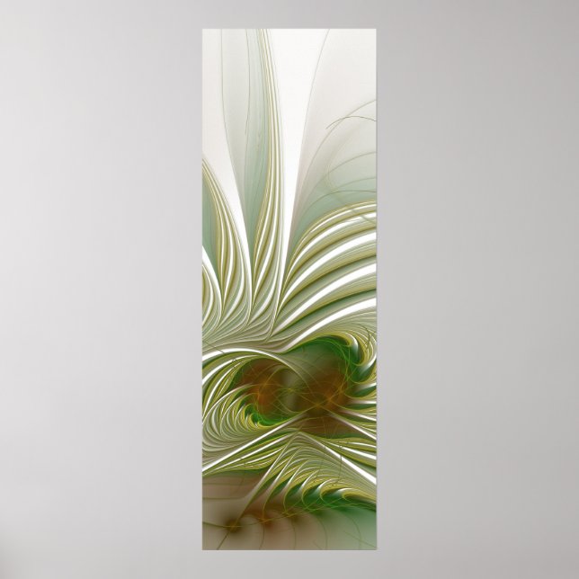 Póster Flor de fantasía fractal suave y delicada (Frente)