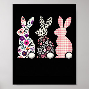 Póster Flor de flores de leopardo de la piel feliz Bunn d