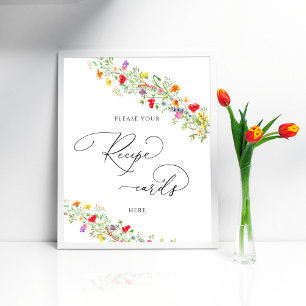 Póster Flor de flores silvestres - Ducha de novia deja la
