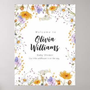 Póster Flor de flores silvestres primavera Bienvenida Bab