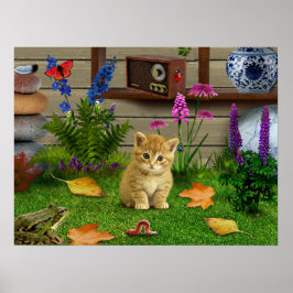 Póster flor de gato kitty rana foto poster naturaleza