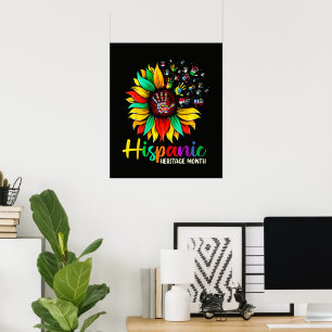 Póster Flor de girasol del Mes de la Herencia Hispana Nac