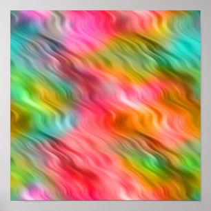 Póster Flor de grulla colorida textura ondulada