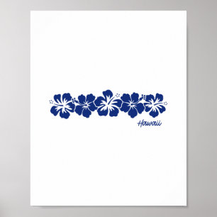 Póster Flor de Hibisco de Hawái Aloha Vacaciones Souvenir
