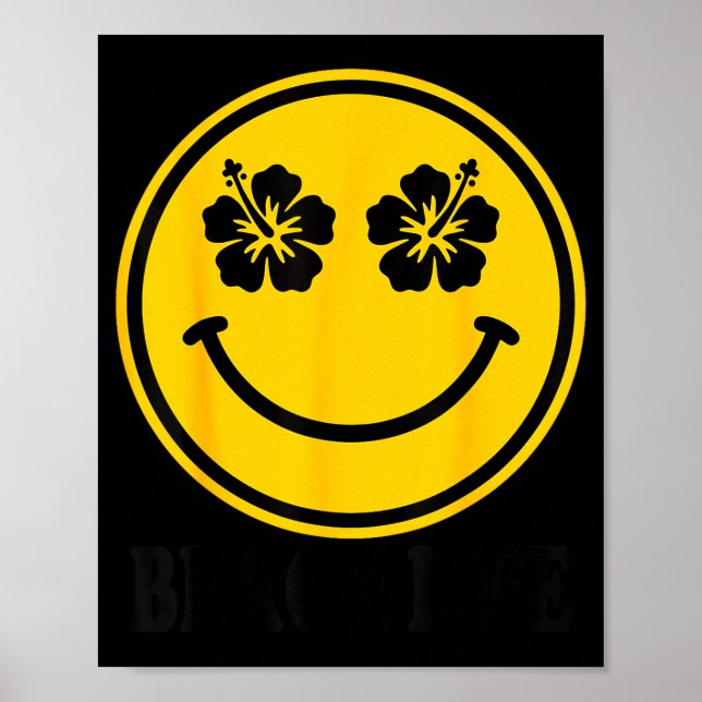 Póster Flor de hibisco sonrisa vida de playa hawaii veran (Frente)
