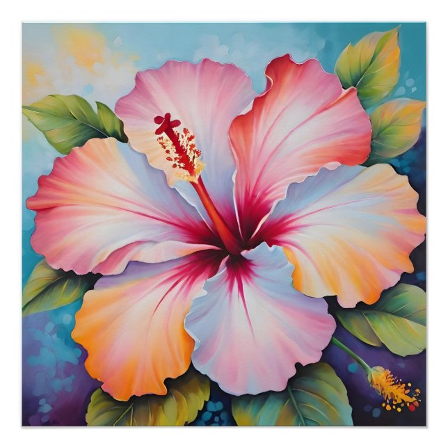 Póster Flor de hibisco tropical (Anverso)