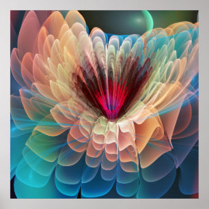 Póster Flor de la luna, extracto artístico del fractal
