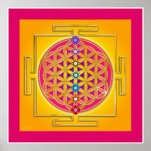Póster FLOR de la VIDA - Chakras Yantra