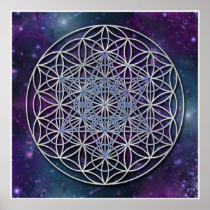 Póster FLOR de la VIDA - cubo de Metatron del arcángel