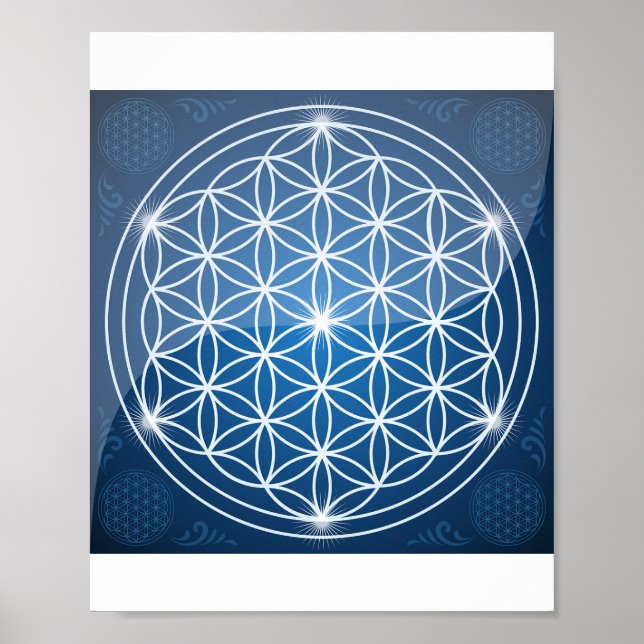Póster flor de la vida geometría sagrada forma semilla de (Frente)