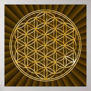 Póster FLOR DE LA VIDA - oro