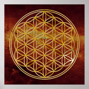 Póster FLOR DE LA VIDA - oro
