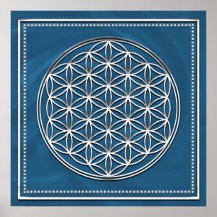 Póster Flor de la vida plata - Flower of life -