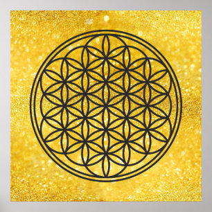 Póster FLOR DE LA VIDA - Símbolo de Geometría Sagrada con