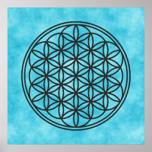 Póster FLOR DE LA VIDA - Símbolo de Geometría Sagrada con
