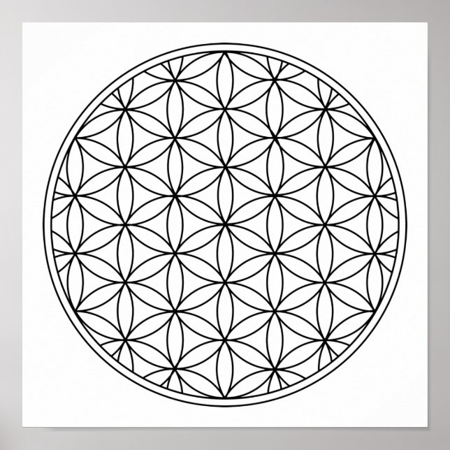 Póster flor de la vida símbolo sagrado de geometría antig (Frente)